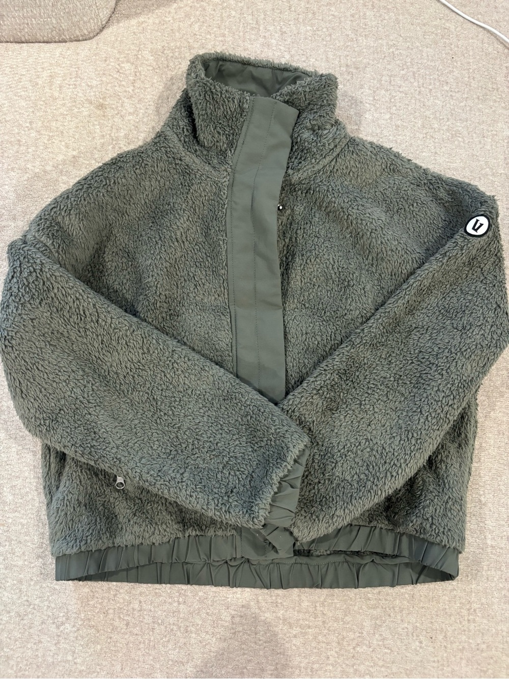 Vuori Olive Green Sherpa Puffer Jacket